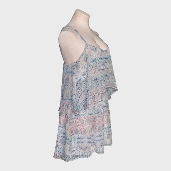 Ecote Boho Print Layered Strappy Back Mini Dress Multicolor - Picture 2 of 6